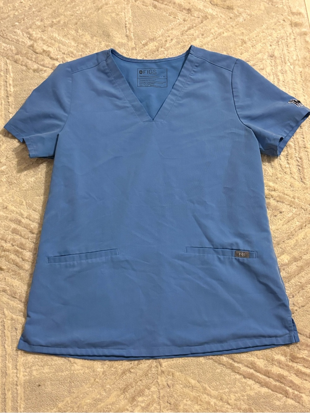 Figs Scrub Top in Blue